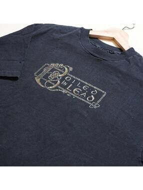 Vintage Hanes Beefy Tee Oil in Leao Graphic T-Shirt Men Size XL Black USA Made